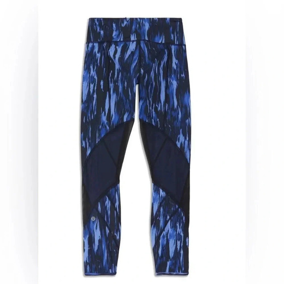 Lululemon sz 4 All Ed Up Mid-Rise Tight designed for running blue black EUC - Picture 2 of 11